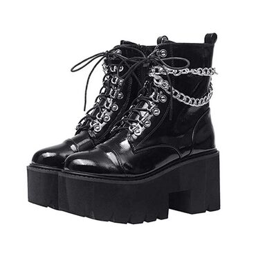 Goth Platform Combat Ankle Boots