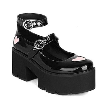 Womens T-Strap Chunky Heel Goth Platform Dress Pumps