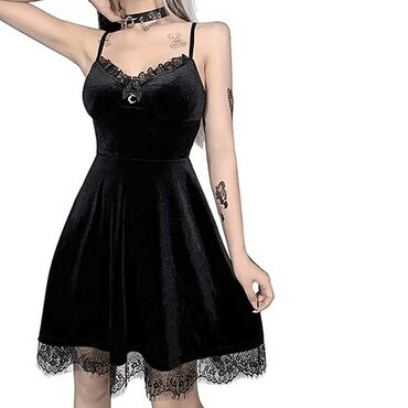 Gothic Punk Vintage Backless Velvet Dress