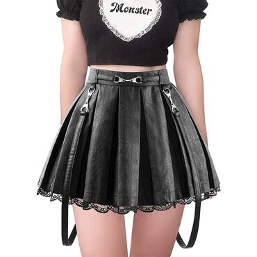 Handcuffs Pleated Lace Mini Skirts