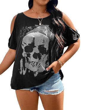 Women's Plus Size Graphic Skull Tee