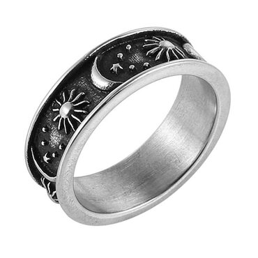 Moon Star Sun Stainless Steel Ring