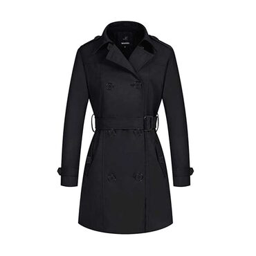 Waterproof Double-Breasted Dark Trench Coat