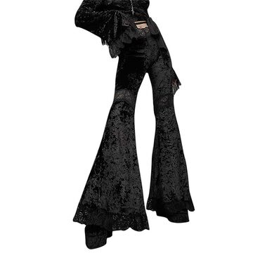 Goth Velvet Flare Bell Bottoms