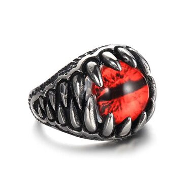 Retro Dragon Claw Devil Eye Ring