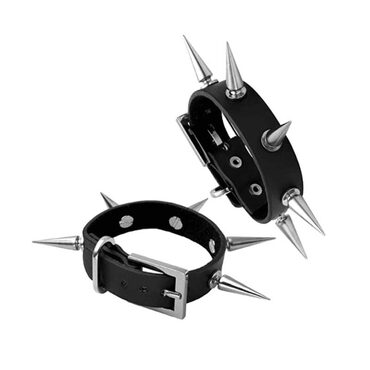 Punk Style Spiked Leather Bracelet Set