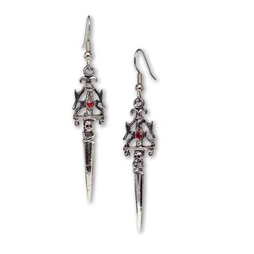Gothic Skull Dagger Earrings