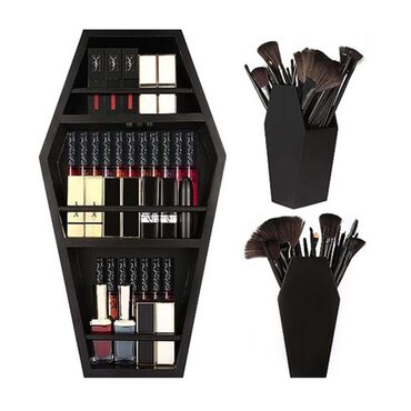 Coffin Shelf Makeup and Brush Holder