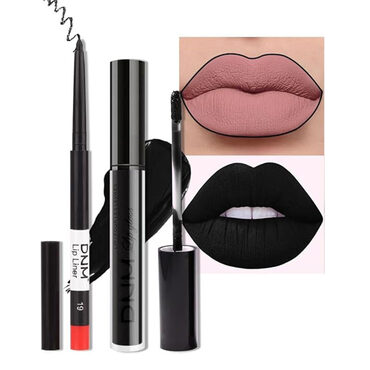Black Matte Lipstick and Lipliner