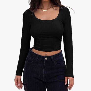 Long Sleeve Ribbed Crop Top
