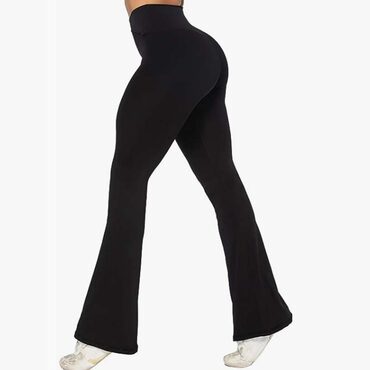 Tummy Control Crossover Wide Leg Leggings