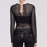 Sexy Full Sleeve See-Through Gothic Top - The Black Ravens
