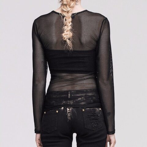 Sexy Full Sleeve See-Through Gothic Top - The Black Ravens
