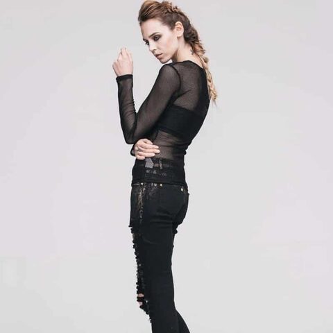 Sexy Full Sleeve See-Through Gothic Top - The Black Ravens