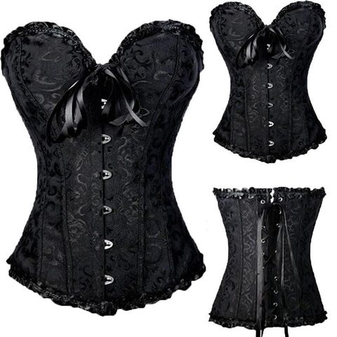 Black - Hot Women's Lacey Corsets - Includes Plus Size - The Black Ravens
