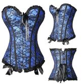 Blue - Hot Women's Lacey Corsets - Includes Plus Size - The Black Ravens