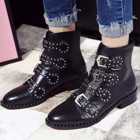 Hot Women's Kickass Real Leather Shoes - The Black Ravens