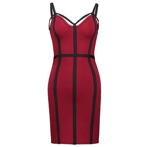 3D Burgundy Cage Dress - The Black Ravens