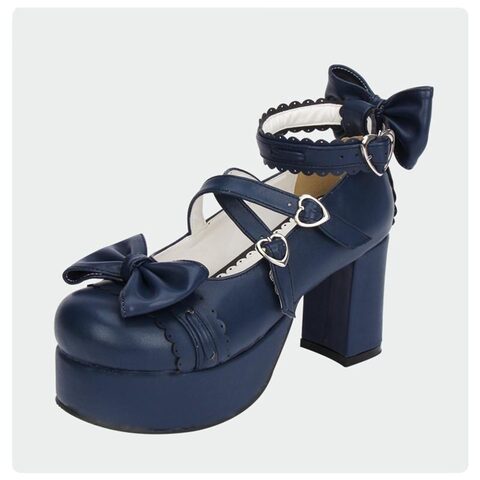 8cm Royal Blue High Heel Platforms - The Black Ravens