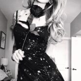 Sexy Star Moon Print Gothic Dress - The Black Ravens