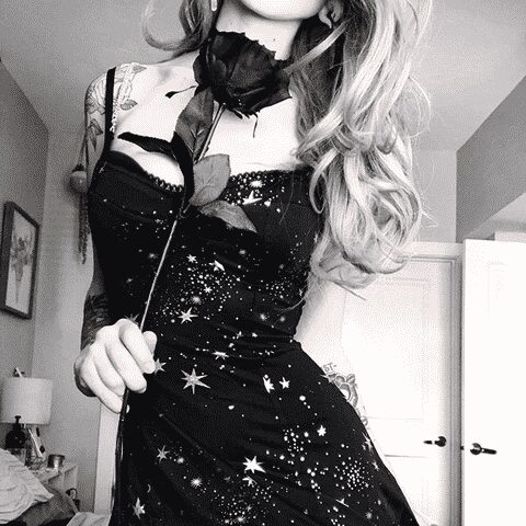 Sexy Star Moon Print Gothic Dress - The Black Ravens