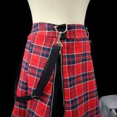A-Line Plaid Ladies' Punk Suspender Skirt - The Black Ravens