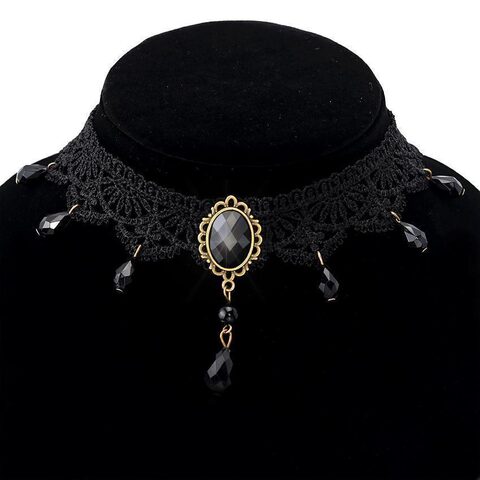 Alternative Black Rhinestone Chokers For Women - The Black Ravens