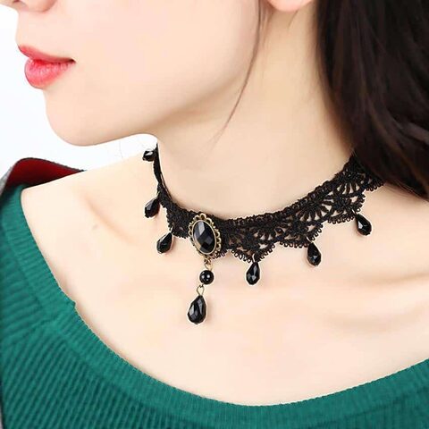 Alternative Black Rhinestone Chokers For Women - The Black Ravens