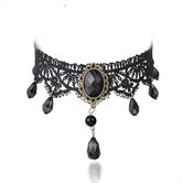 Alternative Black Rhinestone Chokers For Women - The Black Ravens