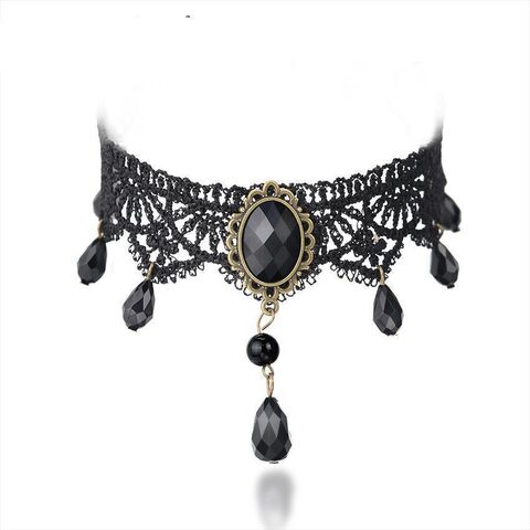 Alternative Black Rhinestone Chokers For Women - The Black Ravens