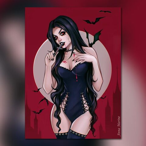 Anna Marine Art - Maroon - The Black Ravens