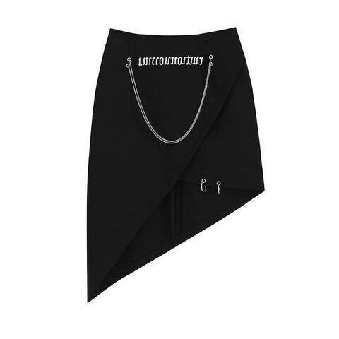 Asymmetrical Gothic Ladies Chain Skirt - The Black Ravens