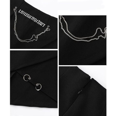 Asymmetrical Gothic Ladies Chain Skirt - The Black Ravens