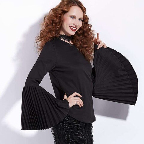 Autumn Gothic Flare Sleeve Blouse Top - The Black Ravens