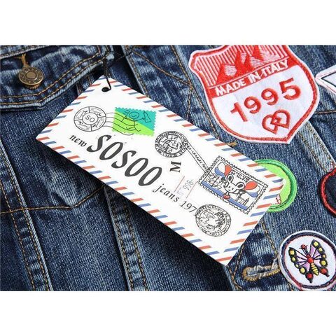Awesome American Fashion Men's Badge Denim Jacket - The Black Ravens