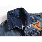 Awesome American Fashion Men's Badge Denim Jacket - The Black Ravens