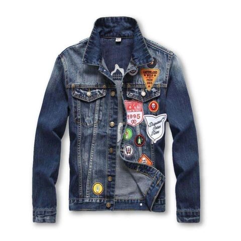 Awesome American Fashion Men's Badge Denim Jacket - The Black Ravens
