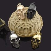 Awesome Smiling Skeleton Head Pendant For Guys - The Black Ravens