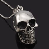 Awesome Smiling Skeleton Head Pendant For Guys - The Black Ravens
