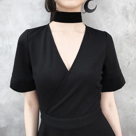 Back Slit Little Goth Dresses - The Black Ravens