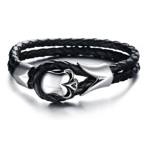 Badass Alternative Skull Head Bangle For Men - The Black Ravens