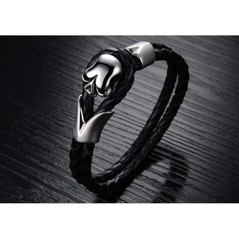 Badass Alternative Skull Head Bangle For Men - The Black Ravens