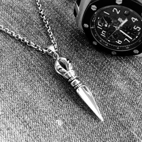 Badass Punk Guys Spear Head Pendant - The Black Ravens