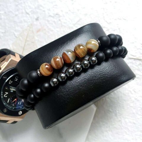 Beaded Gemstone Bracelets For Men - The Black Ravens