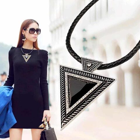 Beautiful Black Triangular Pendants For Women - The Black Ravens