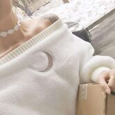 Beautiful Crescent Moon Off-Shoulder Pullover - The Black Ravens