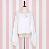 Beautiful Crescent Moon Off-Shoulder Pullover - The Black Ravens