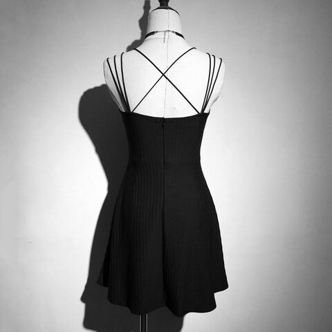 Beautiful Sexy Strap Gothic Dress - The Black Ravens