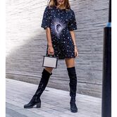 Beautiful Sun and Stars Print Gothic Shirt - The Black Ravens