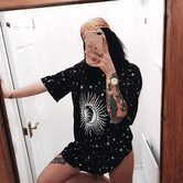 Beautiful Sun and Stars Print Gothic Shirt - The Black Ravens